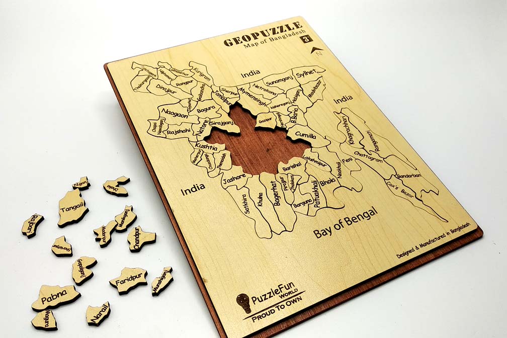Bangladesh Map Puzzle (District Level) (English Version). 