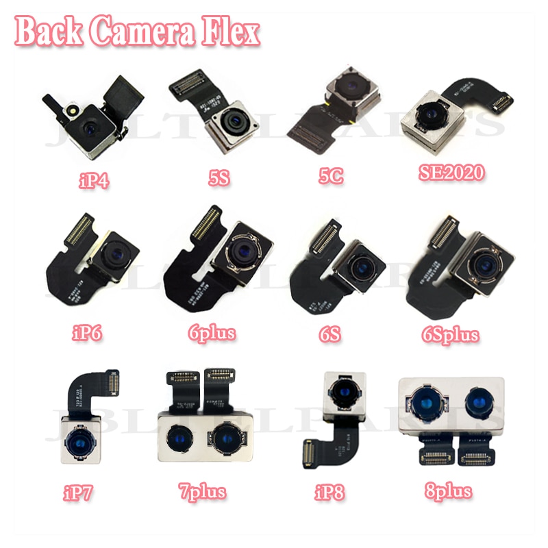 Main back camera for iPhone 4 5s 5c SE 2020 6 6S 7 8 Plus Rear Camera with flex cable facing tested Replacement parts