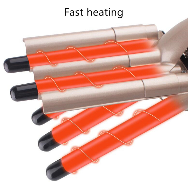 5-Tube Curler Fast Heating Big Wave Curl Iron Ceramic Five Stick Chicken Rolls Is Suitable For All Types Of Hair. 