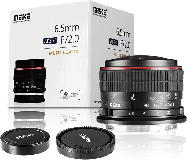 Meike MK-6.5mm F2.0 APS-C Ultra Wide Circular Fisheyes Lens for E/X/EF-M/M43 Mount. 