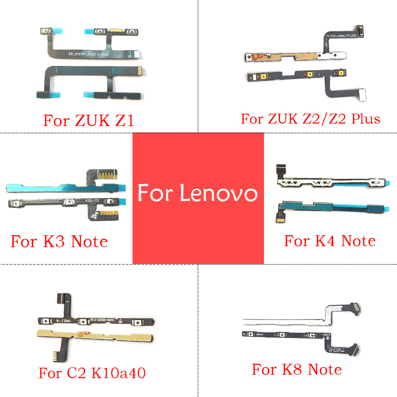 Power On Off Key Volume Side Button Flex Cable For Lenovo Vibe C2 K5 K3 K4 K8 Note K6 Power ZUK Z1 Z2 Plus Replacement Parts. 