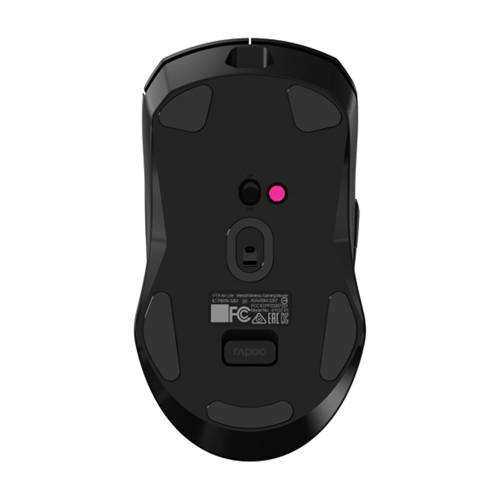 Rapoo VPRO VT9 Air Lite Dual-mode Gaming Mouse - 49g lightweight design - 4K Wireless gaming technology - PAW3398 Game optical engine, Accurate navigation 11 Levels pre-configurable lift-off distance -  Ergonomic design with 10 programmable buttons. 