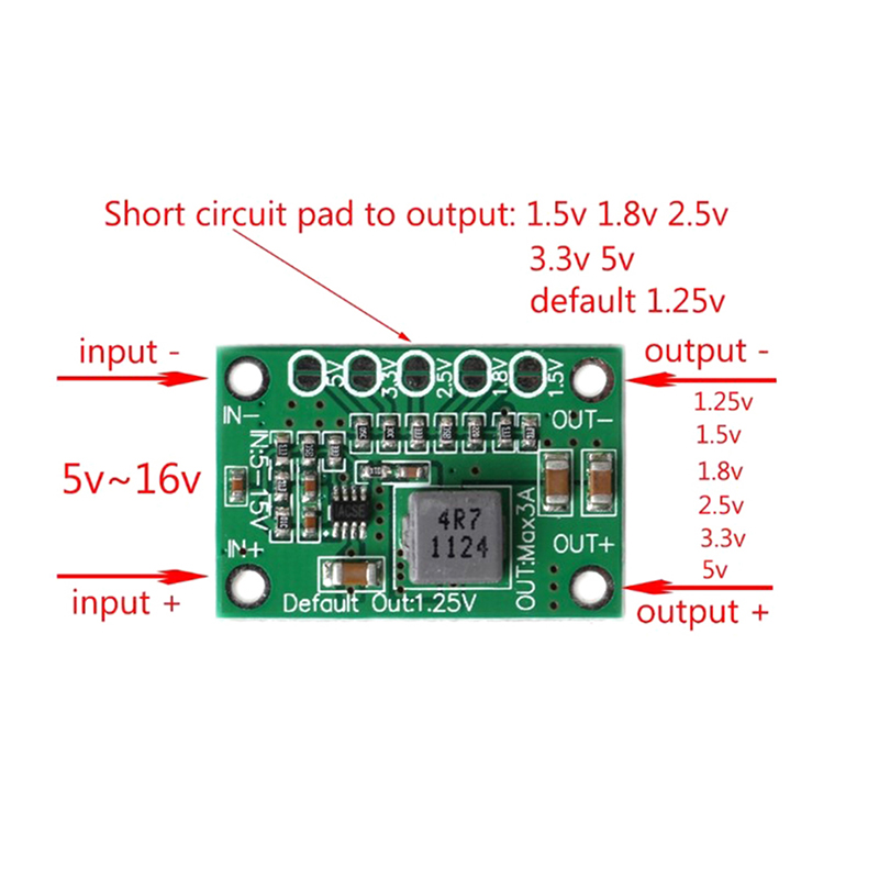【3C VictoryEagle】DC Step Down Converter Board To 1.25V 1.5V 2.5V 3.3V 5V 3A Encounter. 