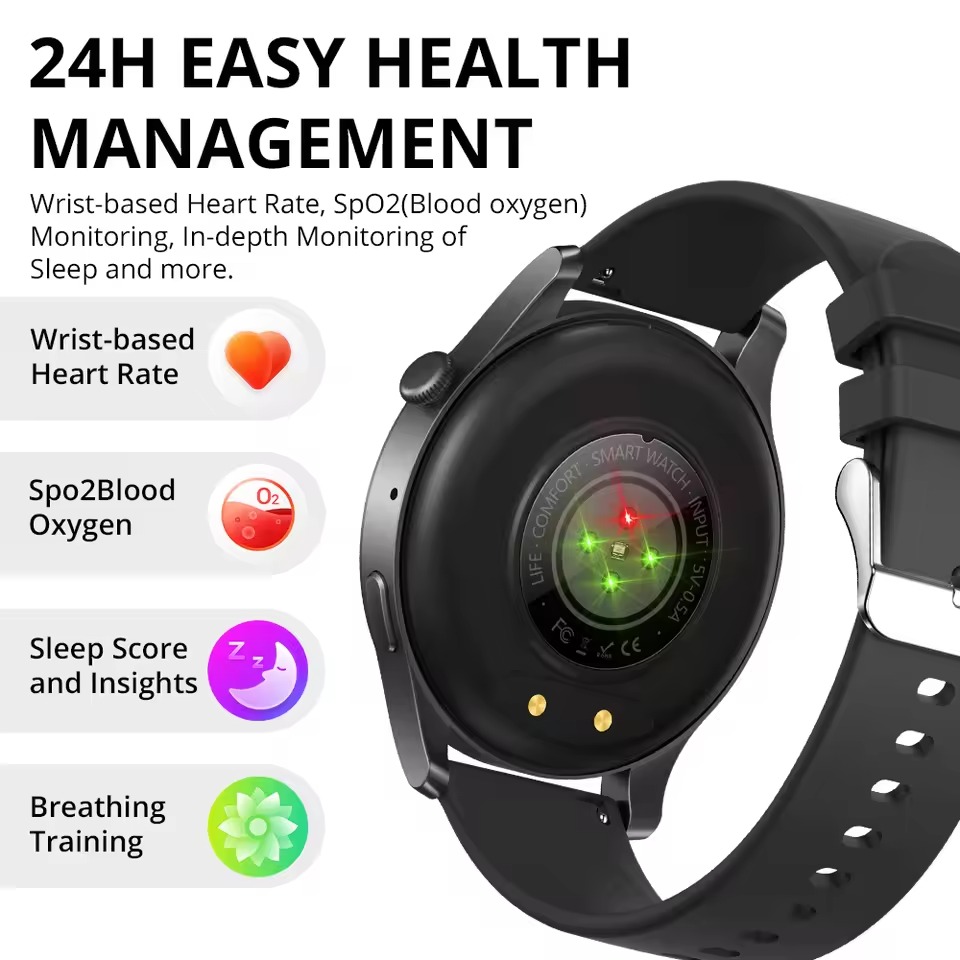 COLMI V73 Bluetooth Calling Smartwatch AMOLED Display, Health Fitness Tracking Waterproof Smart Watch. 