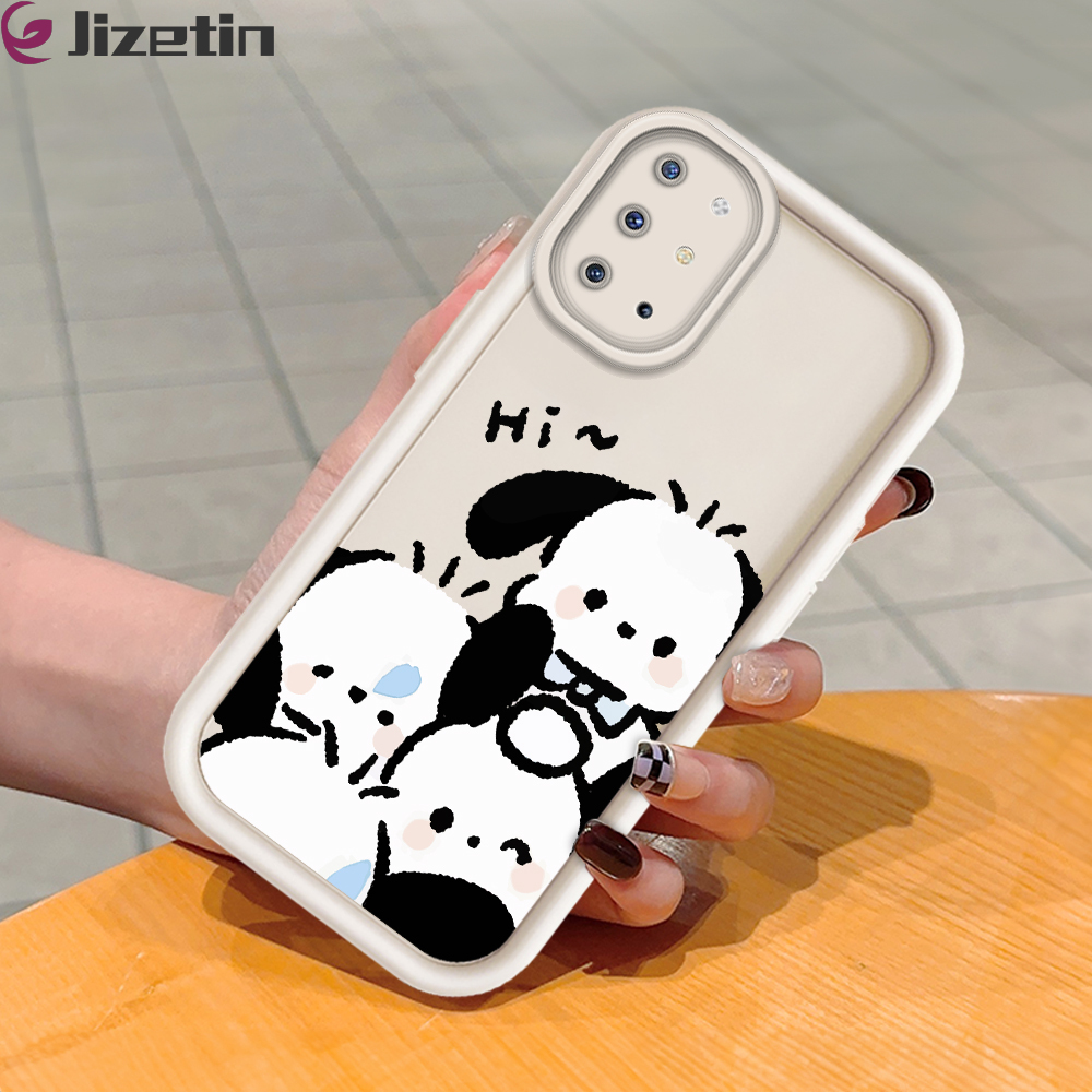 Jizetin for OnePlus 8T Back Cover Cute Puppy Ladder Camera Soft Rubber Mobile Phone Case