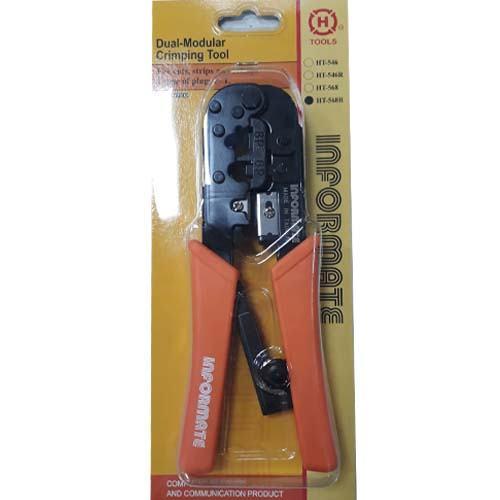 MODULAR CRIMPING TOOL INFORMATE RJ45, RJ11 WITH CABLE CUTTER. 