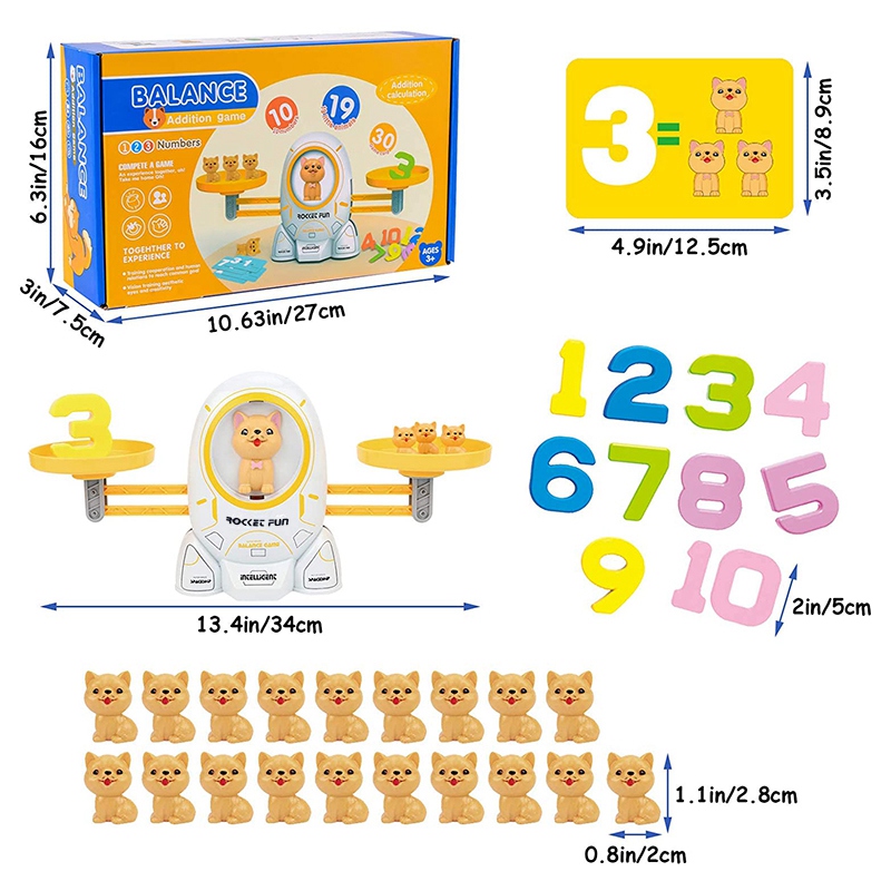 Balance Math Educational Toys Games for Kids Preschool Activities Learning Toys for Toddler Boys Girls(B). 
