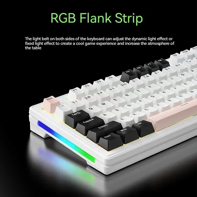 Xinmeng M87 Hot Swap Mechanical Keyboard Three-Mode Wireless Wired Rgb Customized Gasket Esports Game 87-Key Pe Sandwich Cotton. 