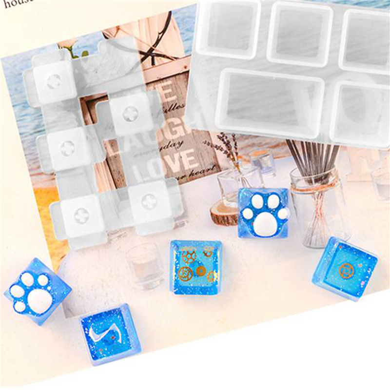 TWEXQNY 2X Keycap Molds Silicone Kit,Handmade Crystal Resin Molds for Key Caps of Gaming Keyboards Mechanical with Key Puller. 