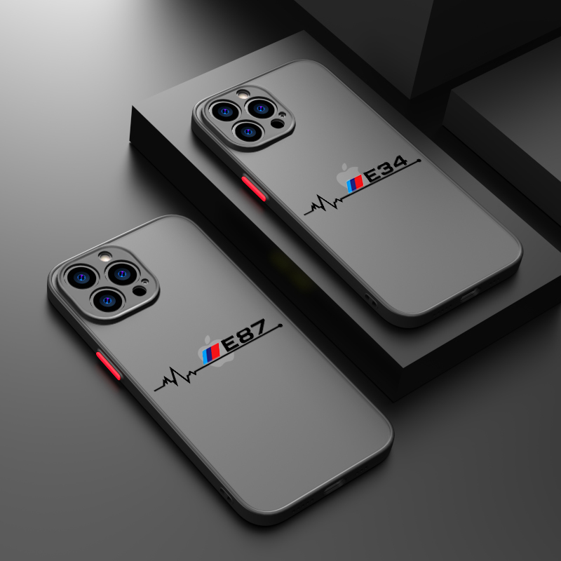 Luxury BMW E34 E90 For iPhone 15 Ultra 14 13 12 11 Mini XS XR X 8 7 Pro Max Plus Frosted Translucent Phone Case