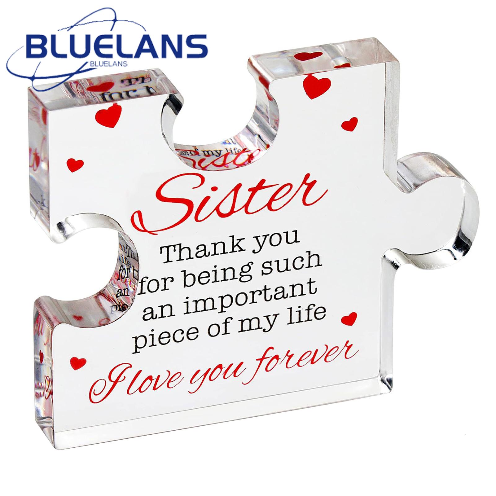 Sweet Printed Message for Mom Engraved Acrylic Block Puzzle Tabletop Decoration Perfect Birthday Mother's Day Anniversary Valentine's Day Gift for Mom Dad Transparent Acrylic Crafts Ornament for Mom