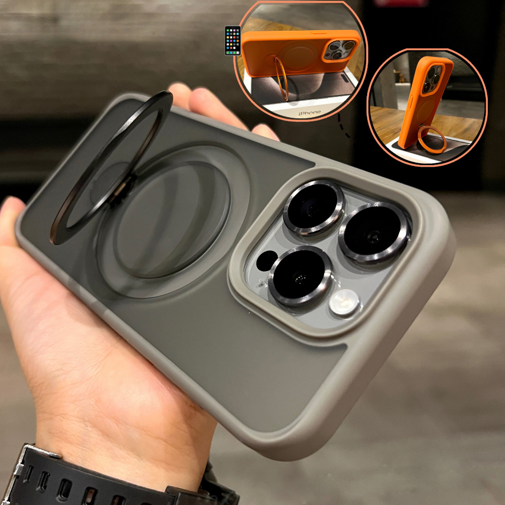 HOCE Magnetic Kickstand Phone Cases For iPhone 11 12 13 14 15 16 Pro Max 14 15 16 Plus MagSafe Case With Lens Ring Protector Shockproof Bumper Matte Clear Back Cover. 