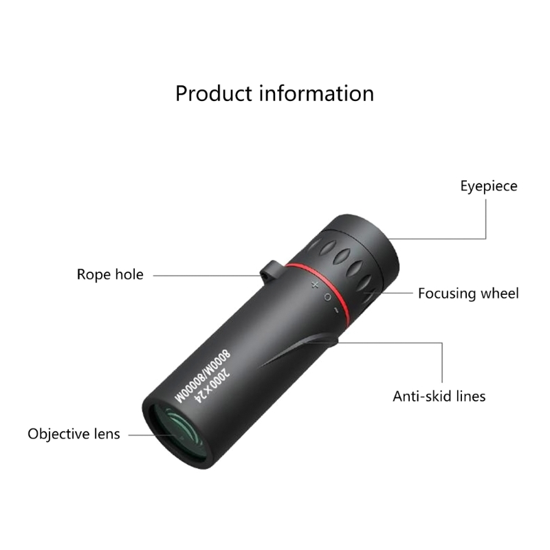 Zooming Monocular High Powered 2000x24 Monocular Telescope Hand Held Monocular Telescope with Phone Holder Bird Watching. 