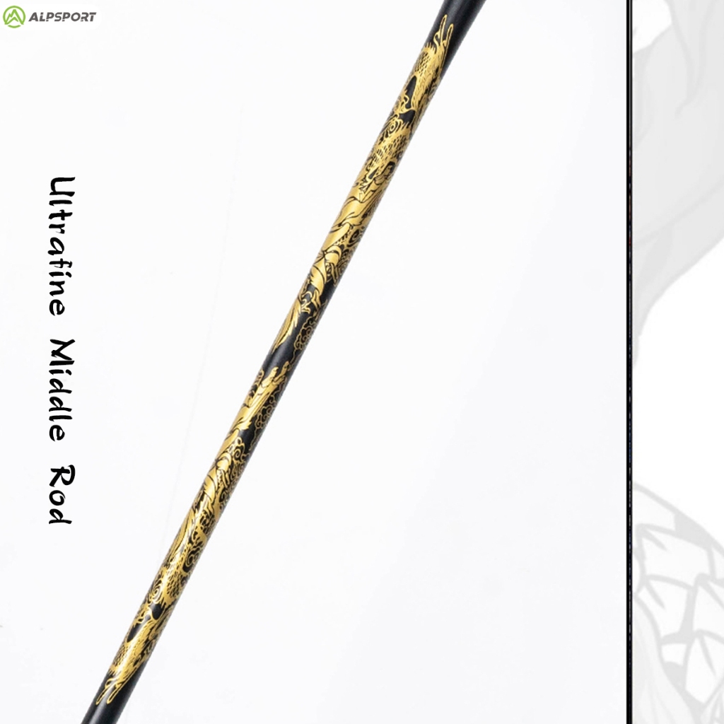 ALP-SPORT ALP DRAGON SL Carbon Fiber Badminton Racket 4U | Dragon Embossing Design | 26lbs Pre-Strung | Head Heavy for Aggressive Play | 3-Year Durability Guarantee. 