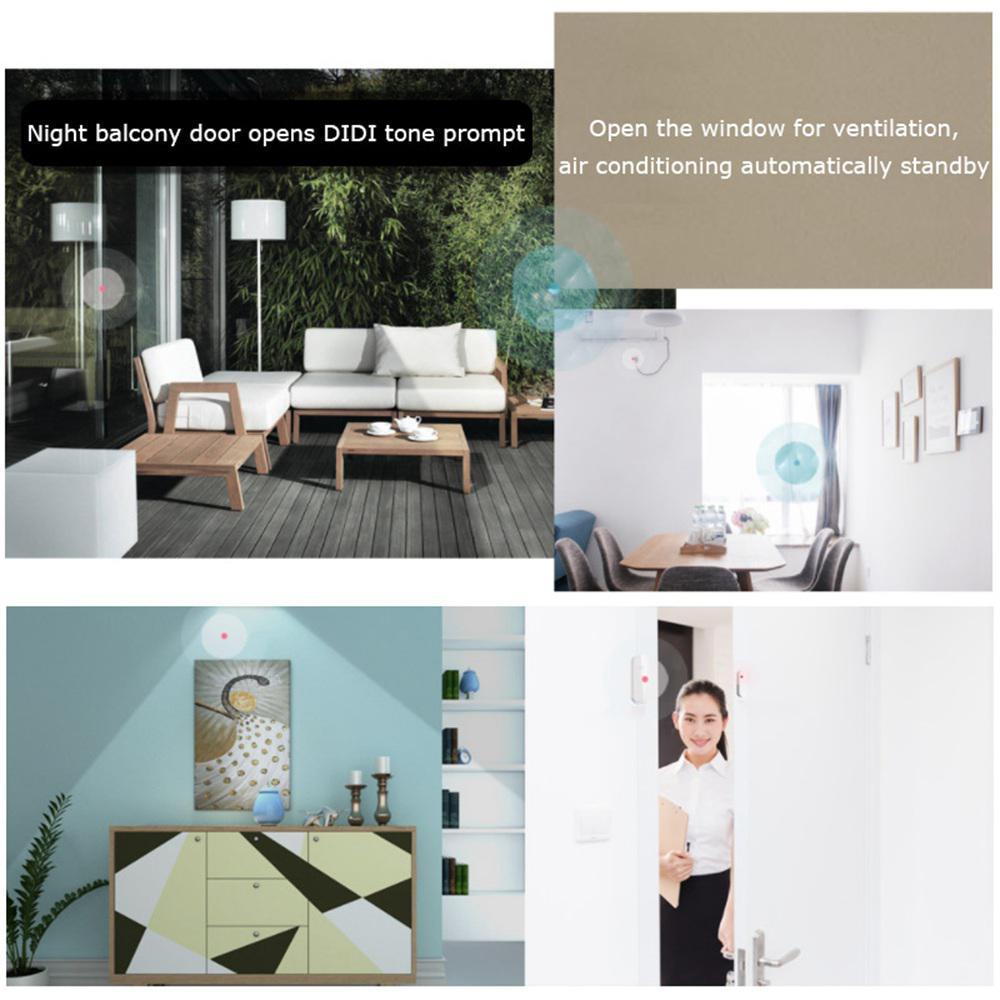 Window Door Sensor, WIFI Wireless Magnet Door Open Sensor Alarm with APP Control, Anti-Burglar Security Alarm System for Home, Garage and Shop Store. 