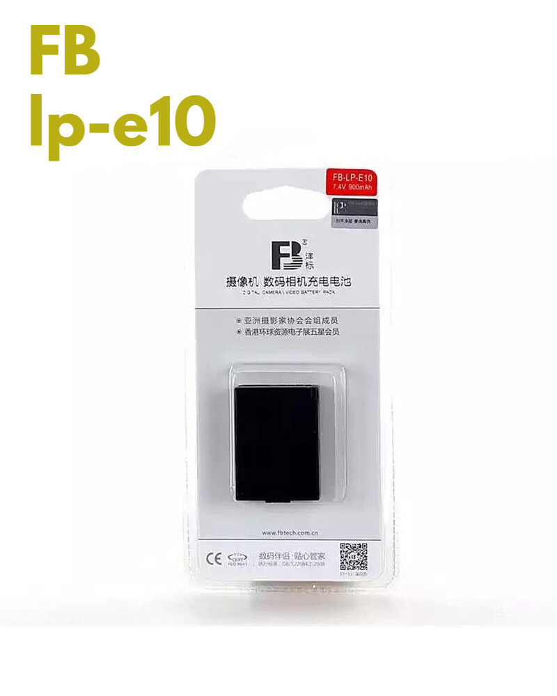 FB LP-E10 battery for Canon EOS Rebel T7, T6, T5, T3, T100, 4000D, 3000D, 2000D, 1500D, 1300D, 1200D, 1100D. 