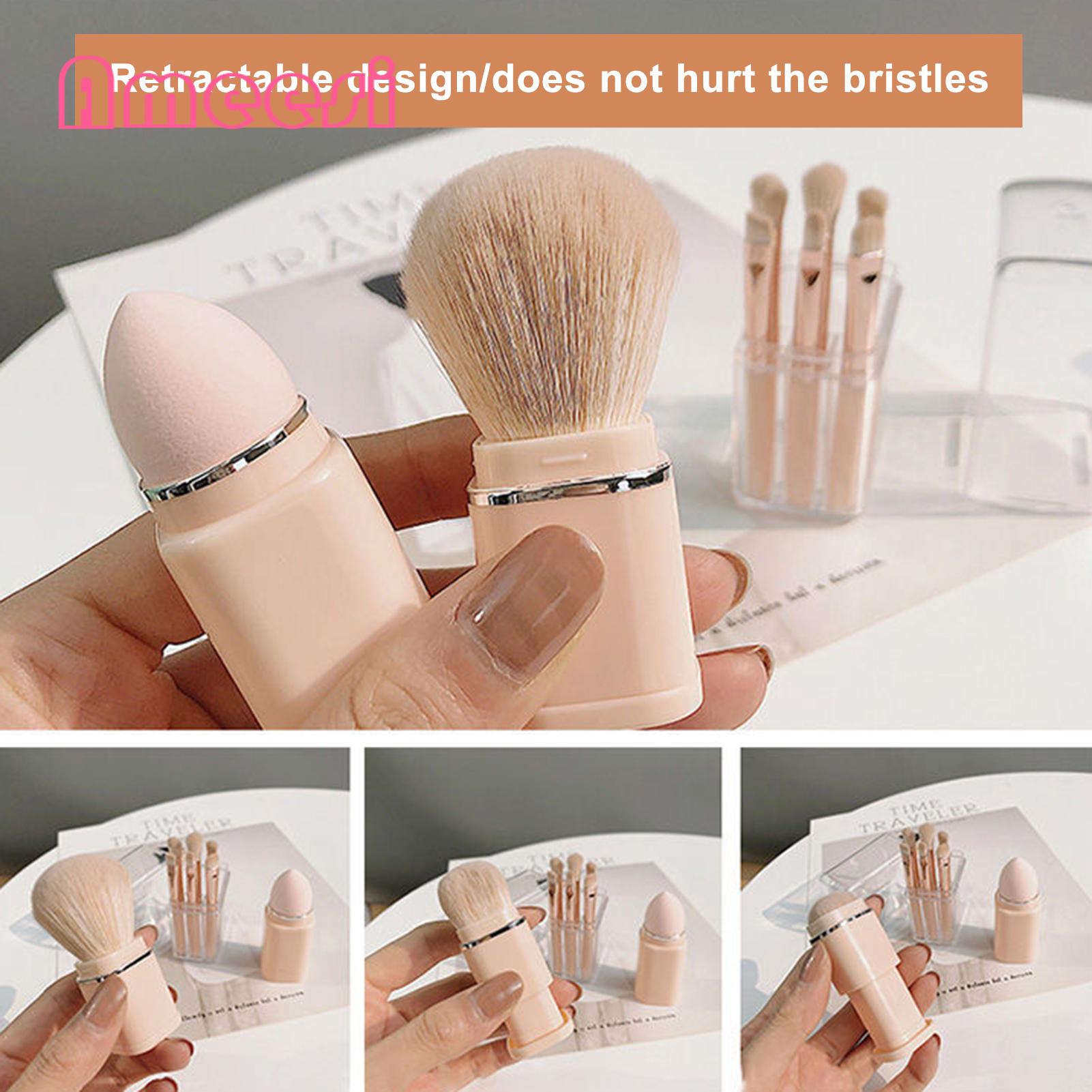 Lightweight Compact Makeup Brushes Portable 8-piece Makeup Brush Set for On-the-go Beauty Soft Synthetic Bristles less Than Makeup Brush Set with Plastic Handle. 