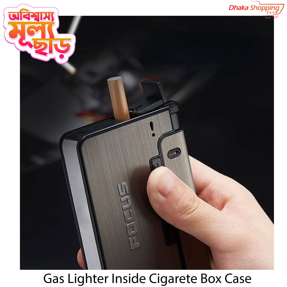 Gas Lighter Inside Cigarete Box Case Cigaretes Holder Automatic Storage Box-Bix Super Shop. 