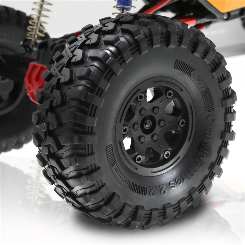 Tire Set for 1/10 RC Crawler Car Axial SCX10 Wraith RR10 Capra,Orange. 