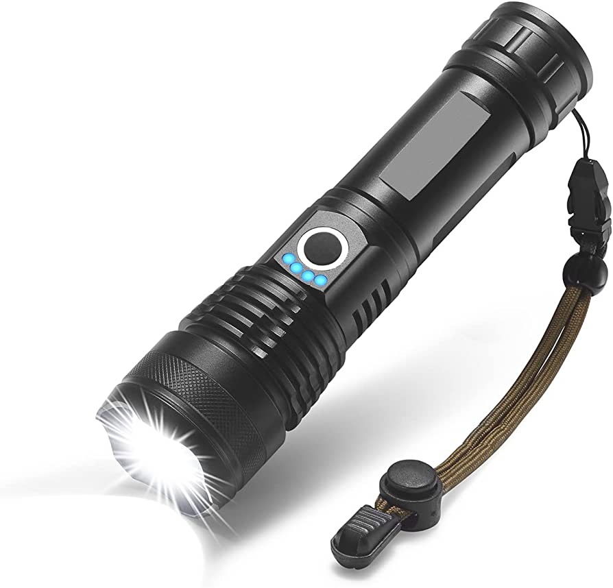 XHP50 Flashlight High Lumens Rechargeable 9000 Lumens Super Bright Tactical Flashlights with Battery 5 Modes IPX65 Waterproof Portable Flash Light LED High Powered Flashlights For Emergencies Camping. 