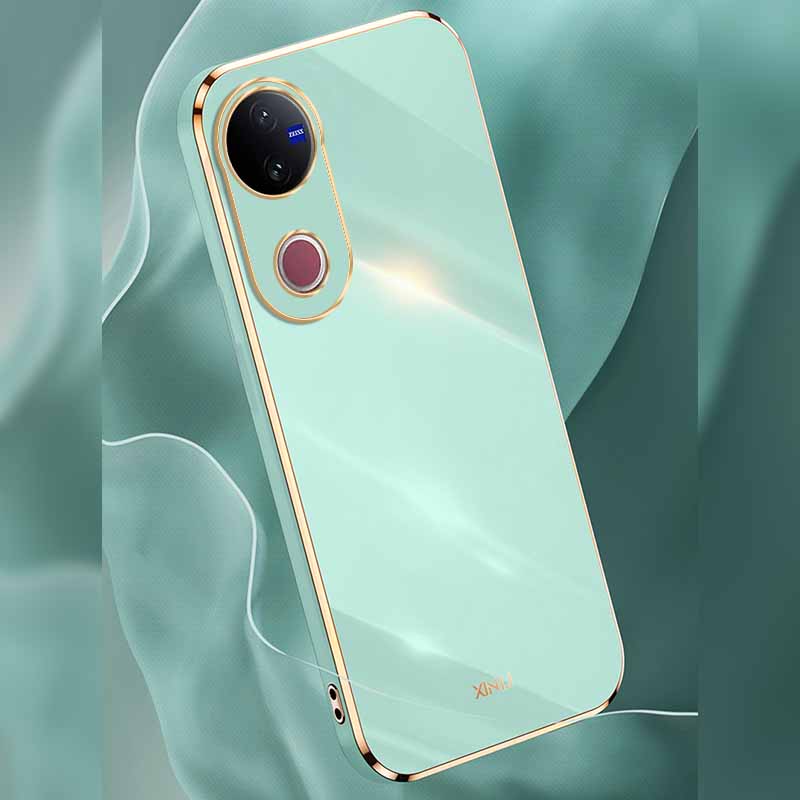 Biruiqu for VIVO V50 VIVO T4R Back Cover Luxury 6D Plating Frame Shiny Bling Phone Pounch Soft Silicone Square Phone Case. 