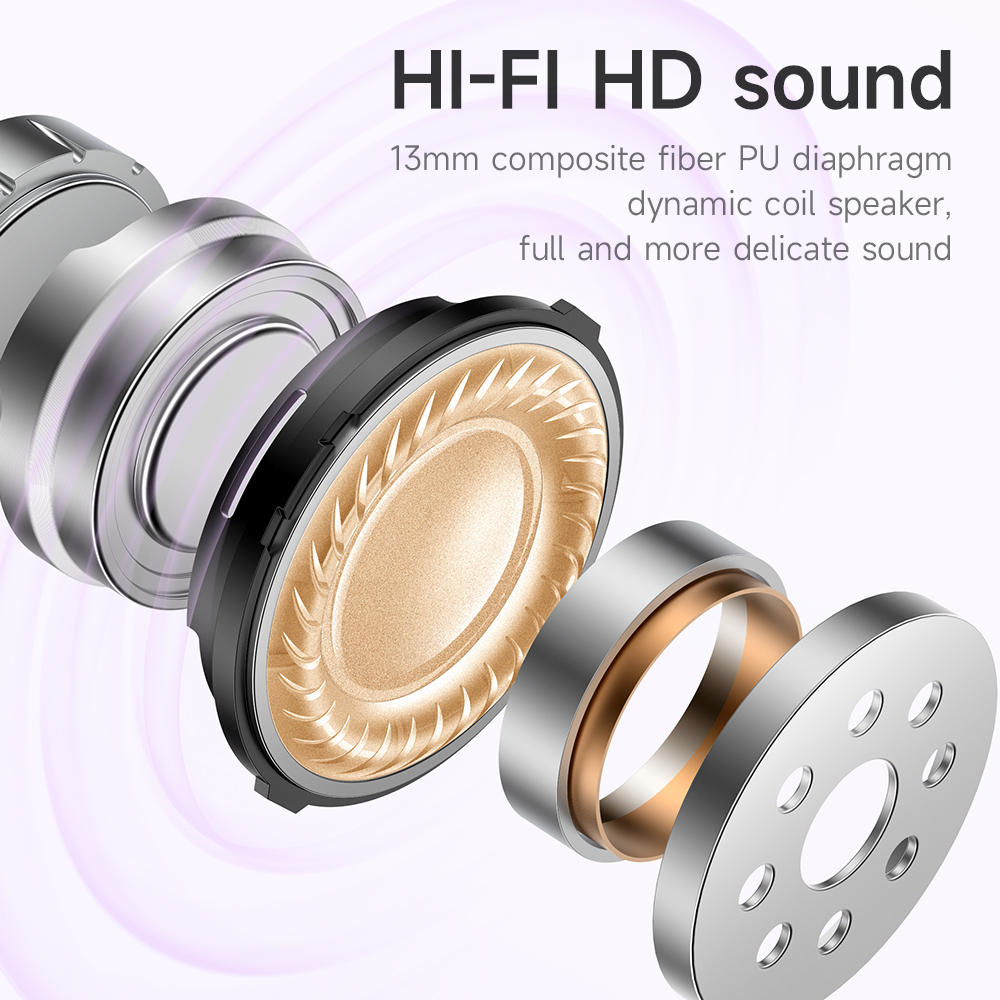 HOCO EQ11 True Wireless ANC Noise Reduction Bluetooth Headset Built-InMicrophone Touch Control EarbudsStereo In-ear headphones. 