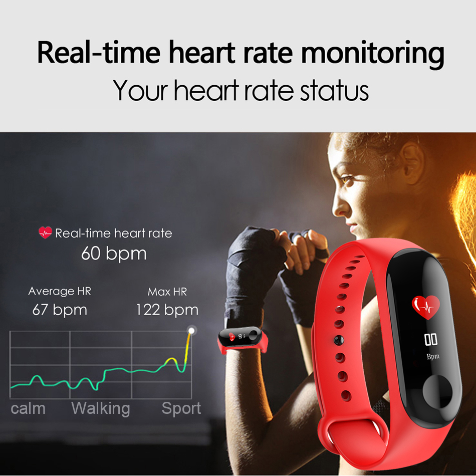 M3 Smart Bracelet IP67 Waterproof With All-day Activity Tracking. 