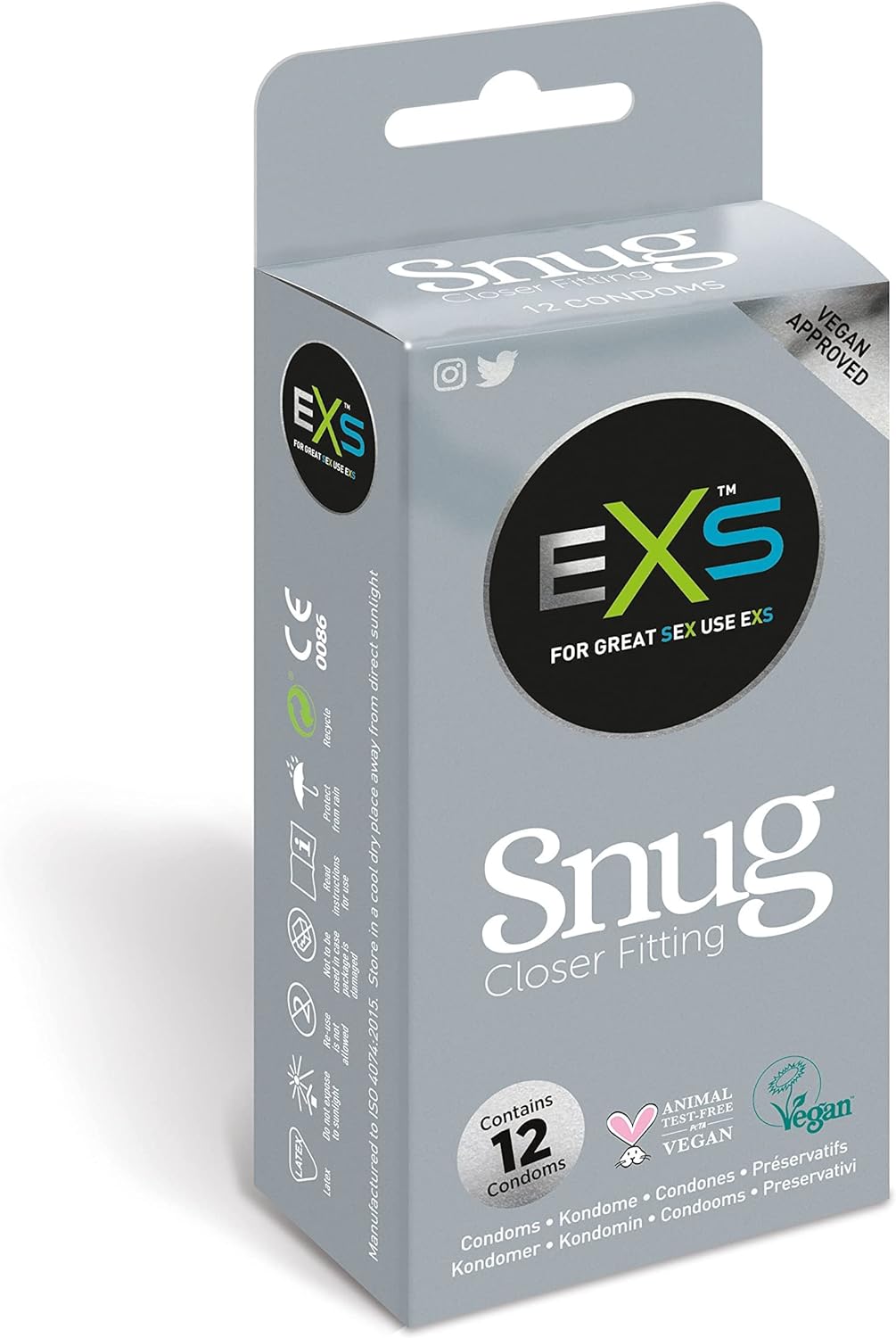 EXS Snug Tight Fitting Small Size Condoms Combo Pack-3x3= 9pcs Condom | Vegan Condom For Men. 