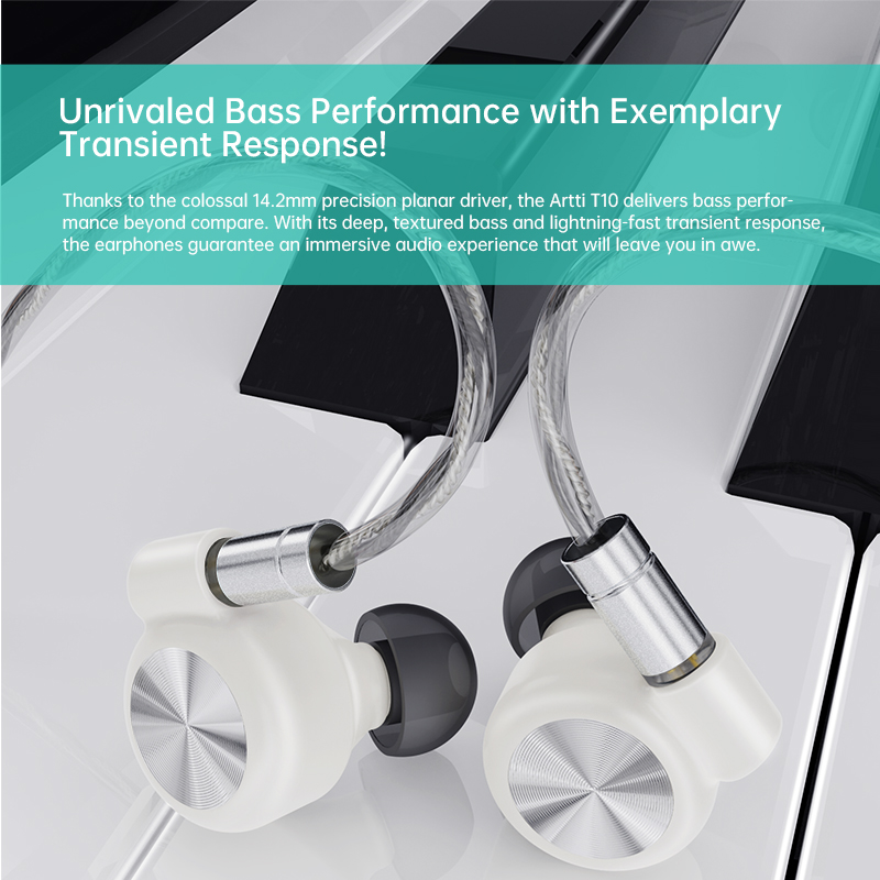 ARTTI T10 In-Ear HiFi Earphones Wired IEMs Monitors 14.2mm Planar Driver Textured Bass 0.78mm 2pin 3.5MM/4.4MM Connector. 
