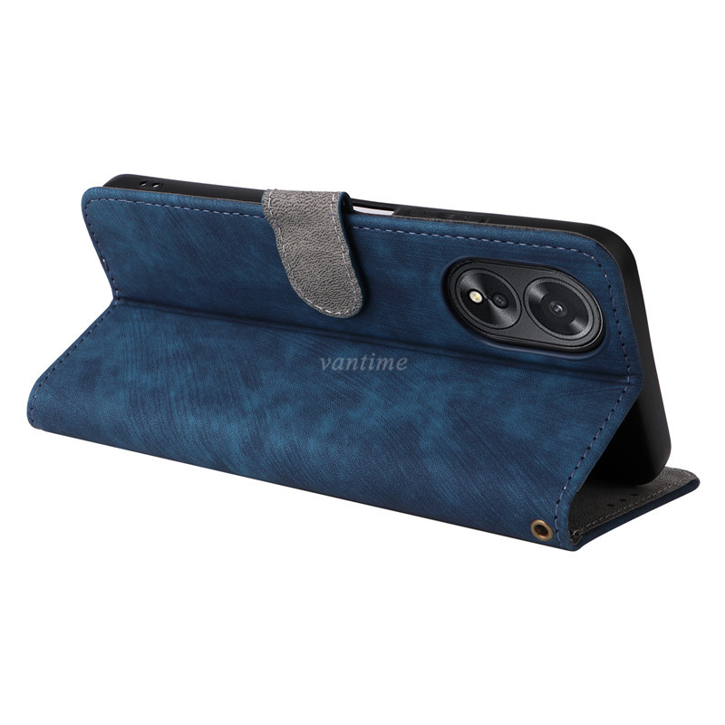 Vantime for OPPO A18 A38 A58 A78 4G 5G Multi-functional PU Leather Phone Case Wallet RFID Blocking Cover. 