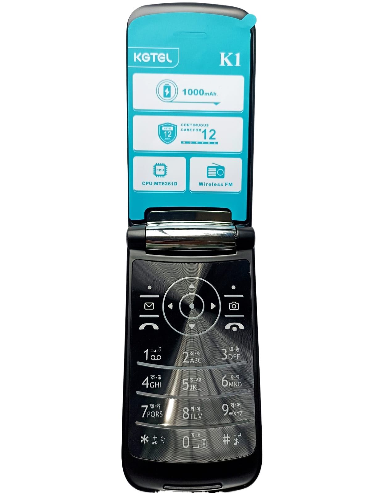 Kgtel K1 Magic Voice  Dual Sim Standby 2.4inc Display 1000mAh Long Lasting Battary Folding Feature Mobile Phone. 
