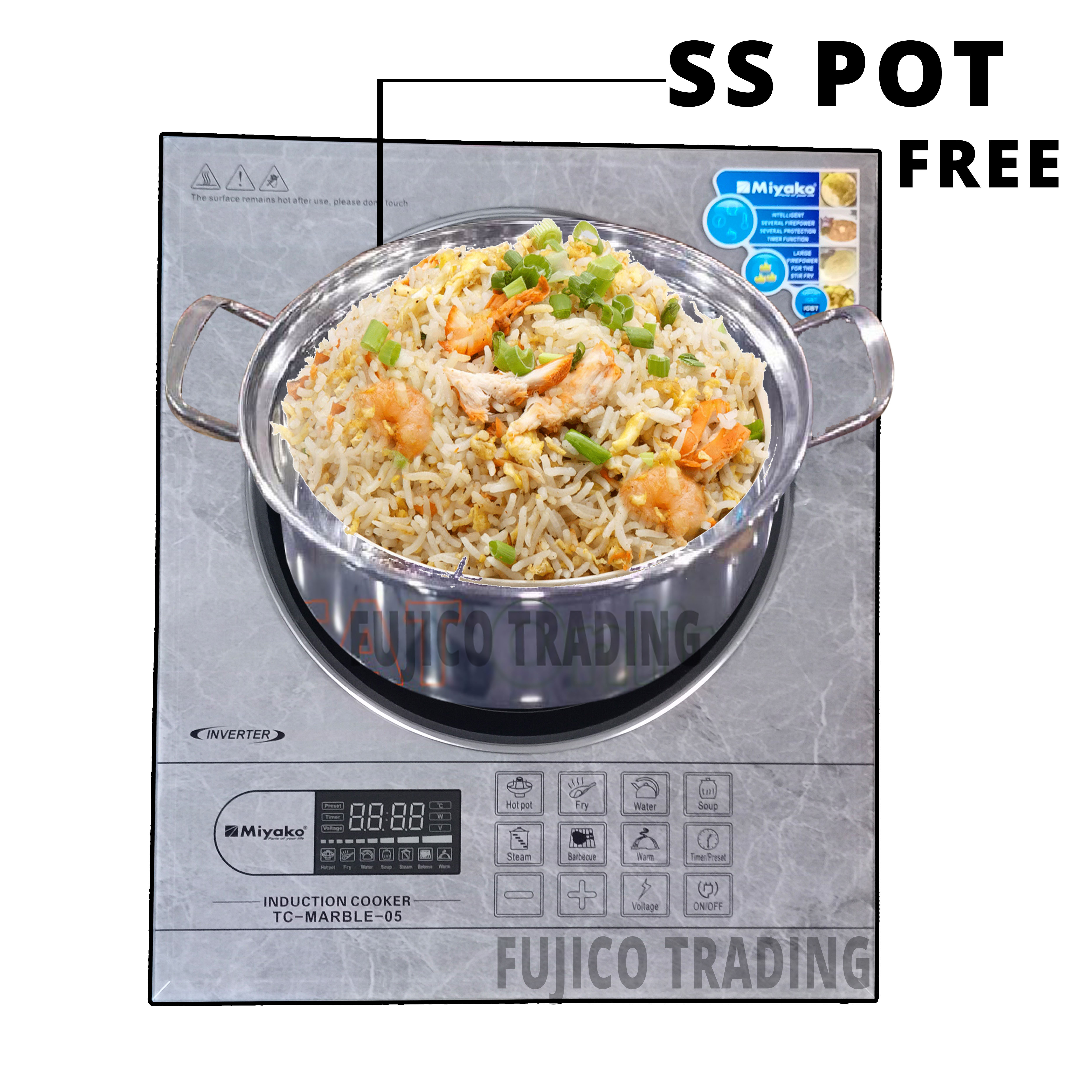 Miyako Induction Cooker TC- MARBLE-05-Inverter technology 8 Cooking Function & Press Control