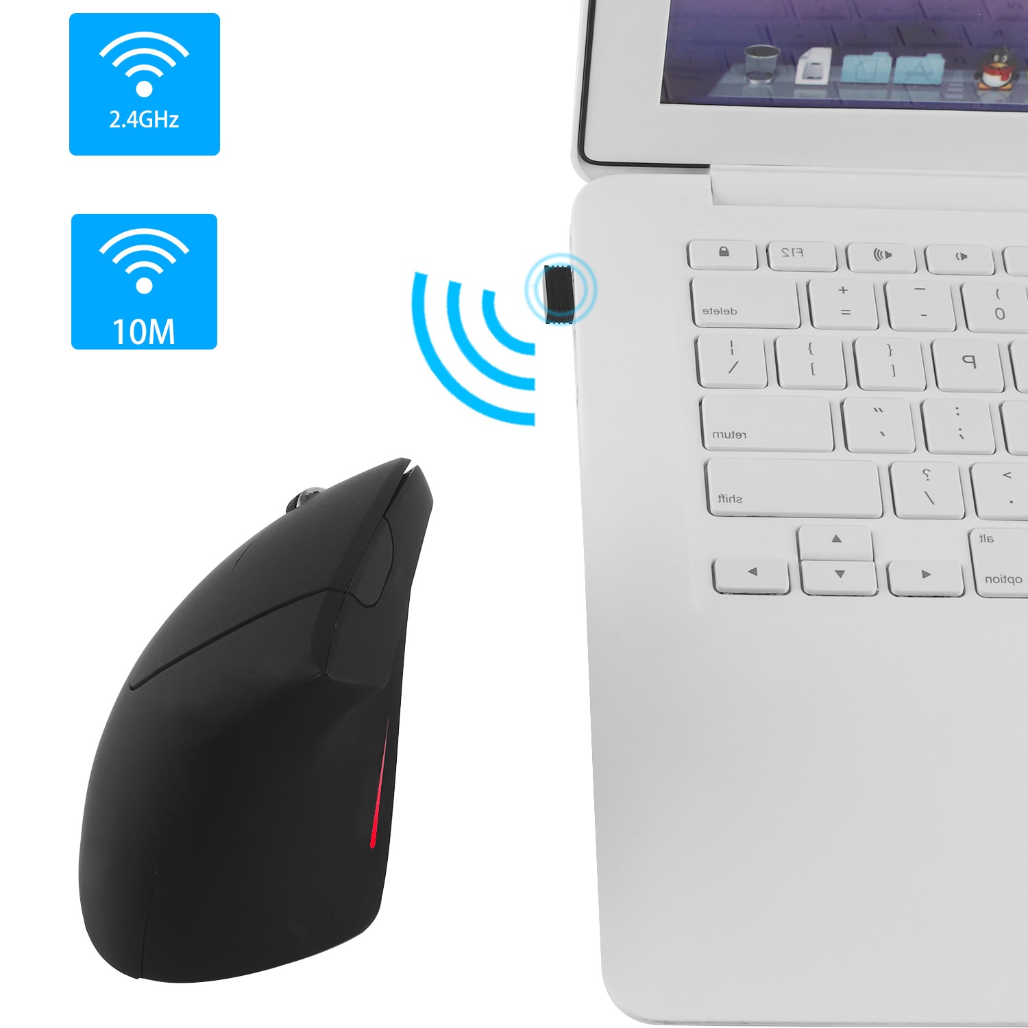 CHYI Left Handed Wireless Vertical Mouse Left Hand Ergonomic Rechargeable Optical Usb Mause 6 Button PC Gaming Mice For Laptop. 