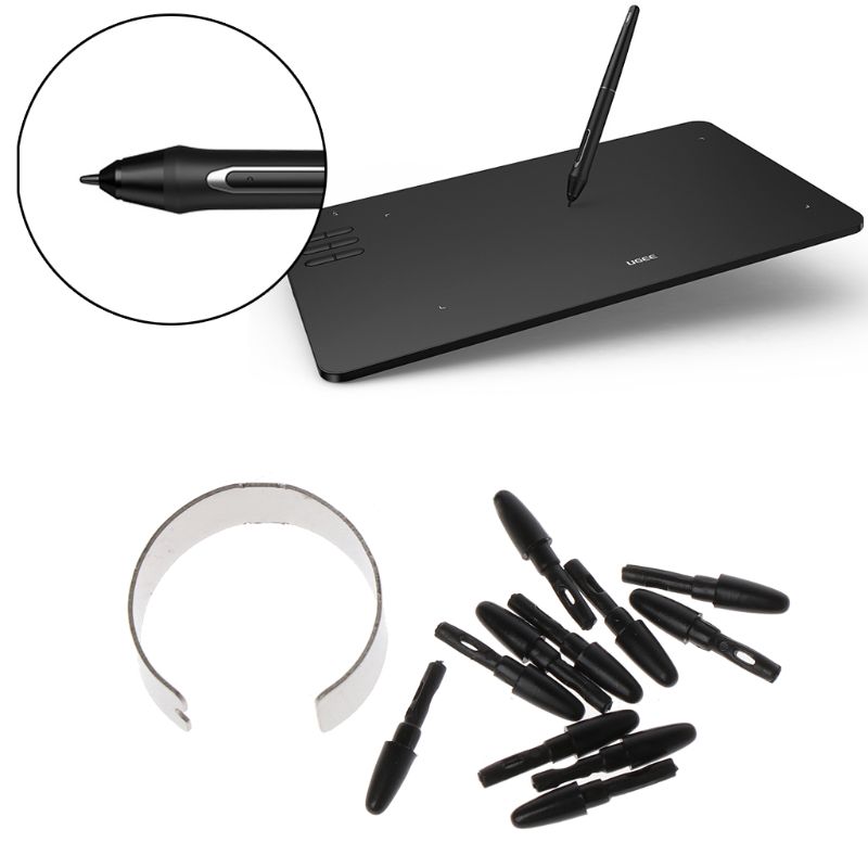 Passive Graphic Drawing Pad Pen Nibs for XP-Pen H640P VEIKK A30 A50 Tablet Stylus Digital Pen Tips , 10-Pack - Black J60A. 