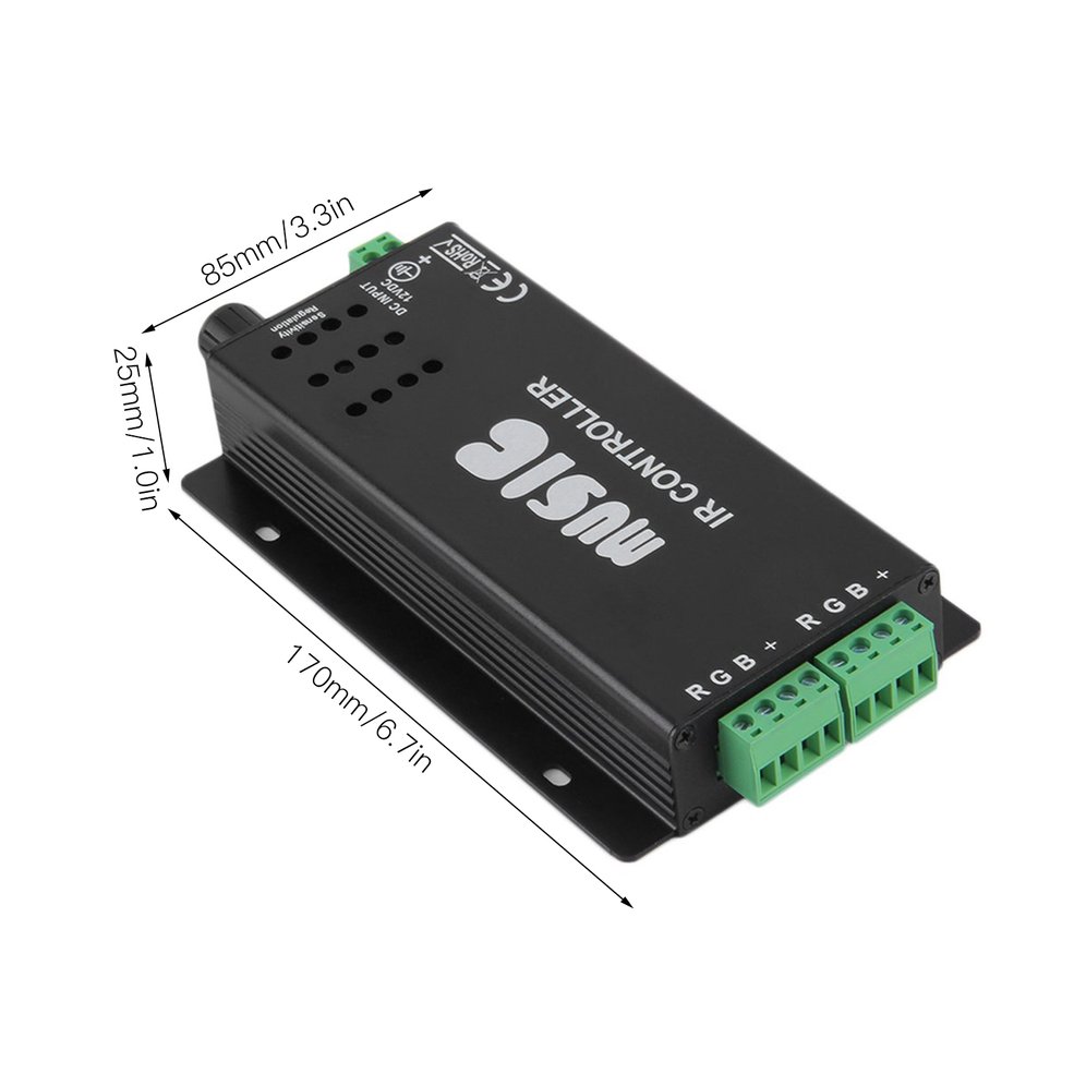 Nax Ma Black 24 Key Music Ir Remote Controller Sound Sensitive For Rgb Led Strip Light-Black. 