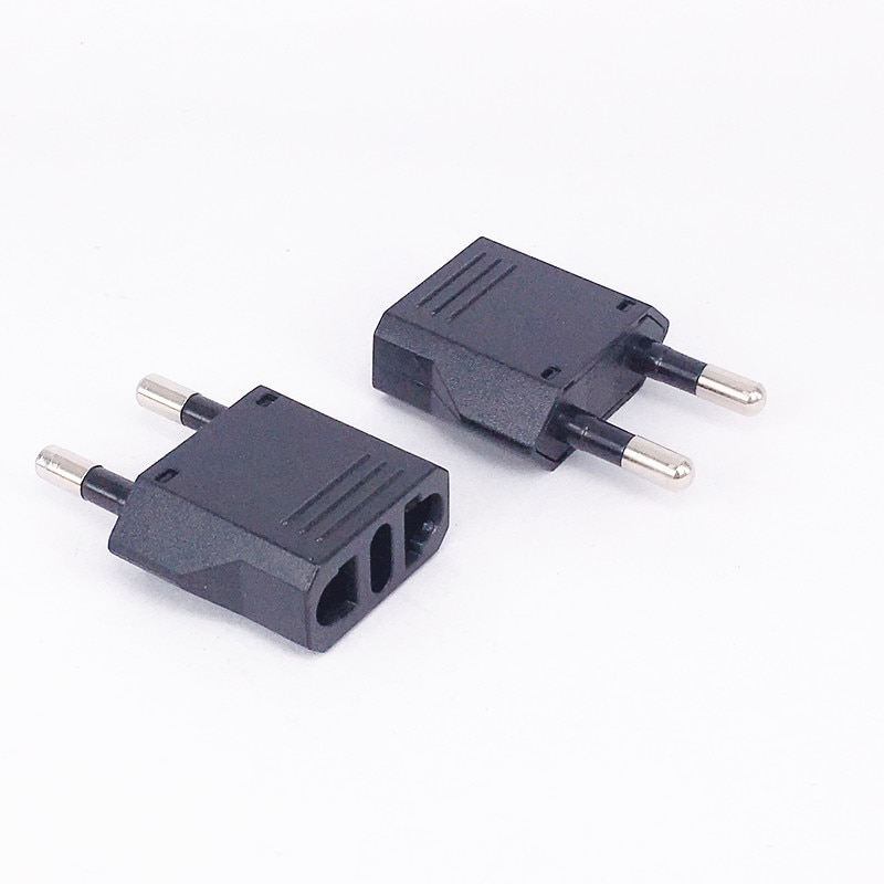 2PCS EU Euro Travel adapter,China Chinese US to EU Plug 4.8mm Jack Power Adapter Plug,IEC Type C Travel Adapter. 