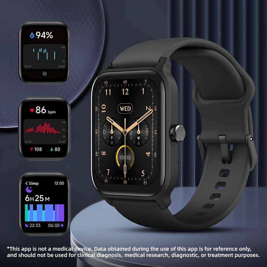 "IDW13 Smart Watch with Alexa - Waterproof Sports Tracker, 1.8"" Display, Health Monitoring, for iPhone & Android, Silicone Strap". 