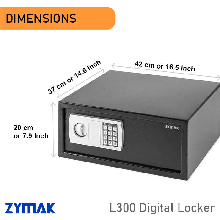 A Digital Locker Safe Box Zymak L300 Wide Size Security Safe Vault Black Color Shinduk Password Locker. 