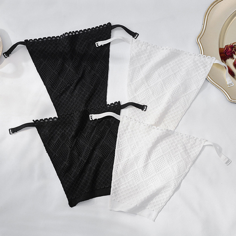 Single/double Layer Lace Privacy Cleavage Cover Mock Camisole Invisible Bra Anti Peep Wrapped Chest Overlay Modesty Panel. 