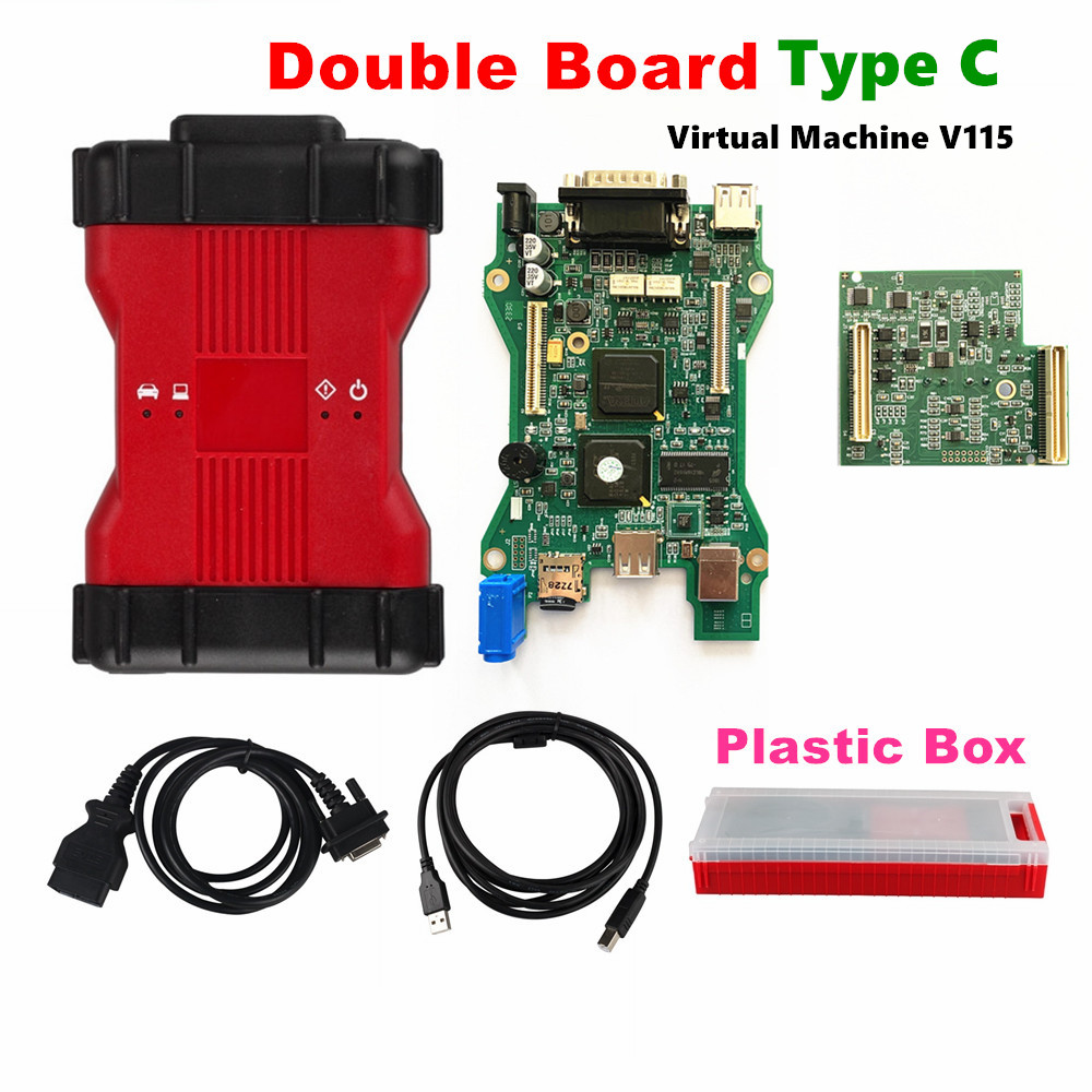Multi-language V280.21 VCM 2 PRO IDS Mazd V94 And For Fo-rd V101 UCDS OBD2 Diagnostic Tool Double Board Type C Virtual Machine. 
