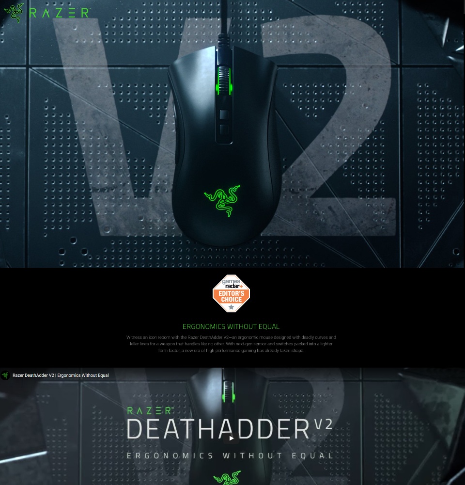 RAZER DeathAdder V2 Focus+ Optical Sensor Switch Wired Gaming Mouse with Best-In-Class Ergonomics With Speedflex Cable. 