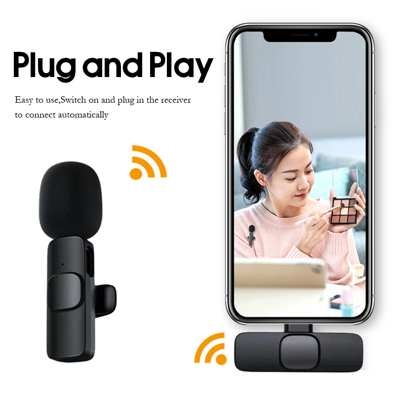 Wireless Microphone Lavalier Microphone Portable Audio Video Recording Mic For Vlogging Portable Live Lapel Mini Mic Android Phone 麦克风手机直播. 