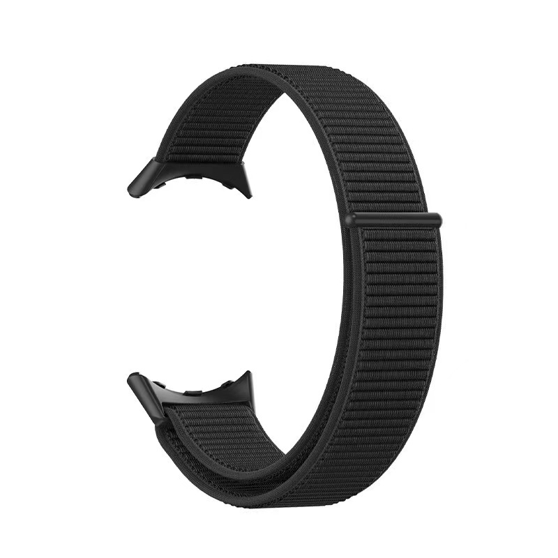 For Google Pixel Watch Nylon Woven Plastic Connector Watch Band. 