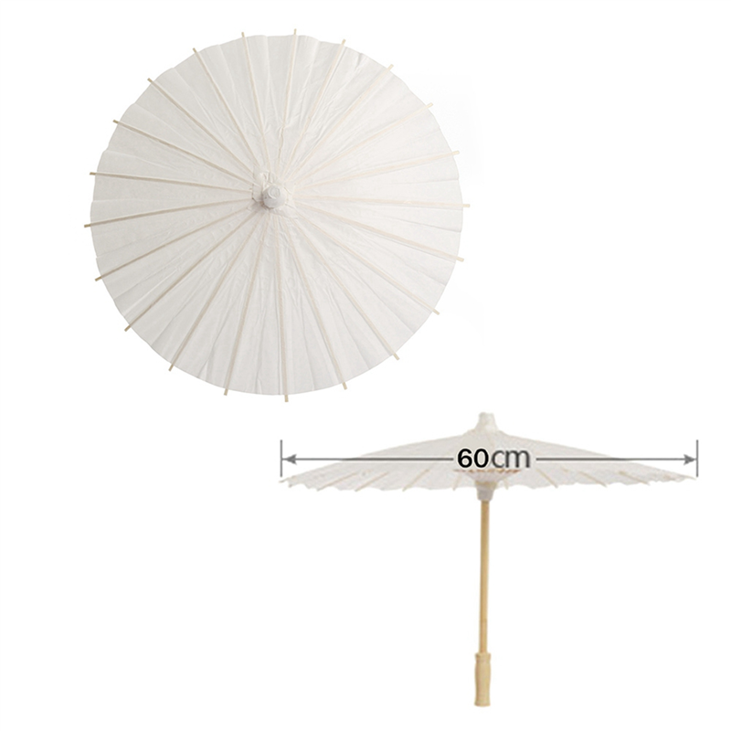 15PCS Paper Parasol 60cm Beach Umbrella White DIY Umbrella Photography Props for Baby Shower Party Wedding