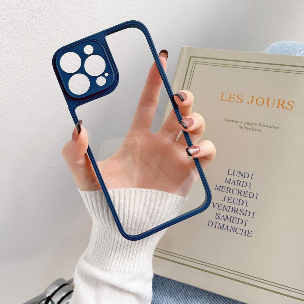 Ultra thin Soft Frame Silicone Transparent Case on For iPhone 11 12 13 Pro Max XR XSMAX Clear Back Cover Camera Protection Cases. 