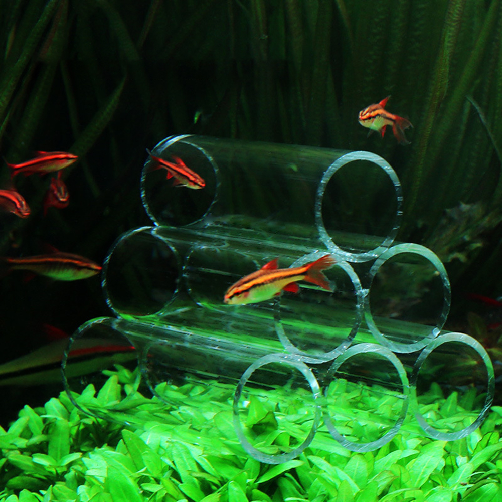 GC Transparent Fish Shrimp Breeding Hide Tube lter 3/6/7/10 Tubes Fish Tank rium Decoration Supplies specification. 