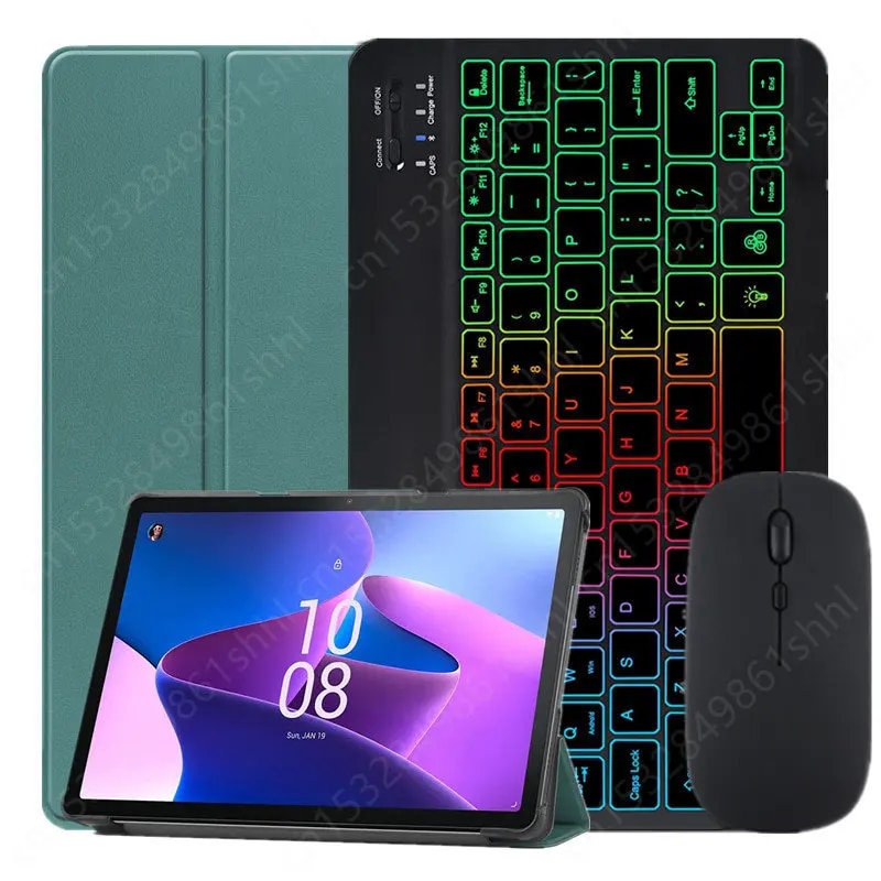 Rainbow Backlight Keyboard Case for Lenovo Tab M10 3rd Gen Tb328fu Tb328xu Case 10 1 Inch Russian Spanish Portuguese Keyboard