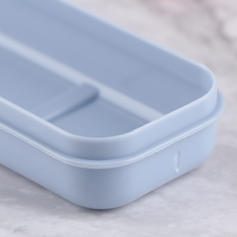 Reusable Practical Transparent Cover Wheat Straw Cutlery School Tableware Box. 