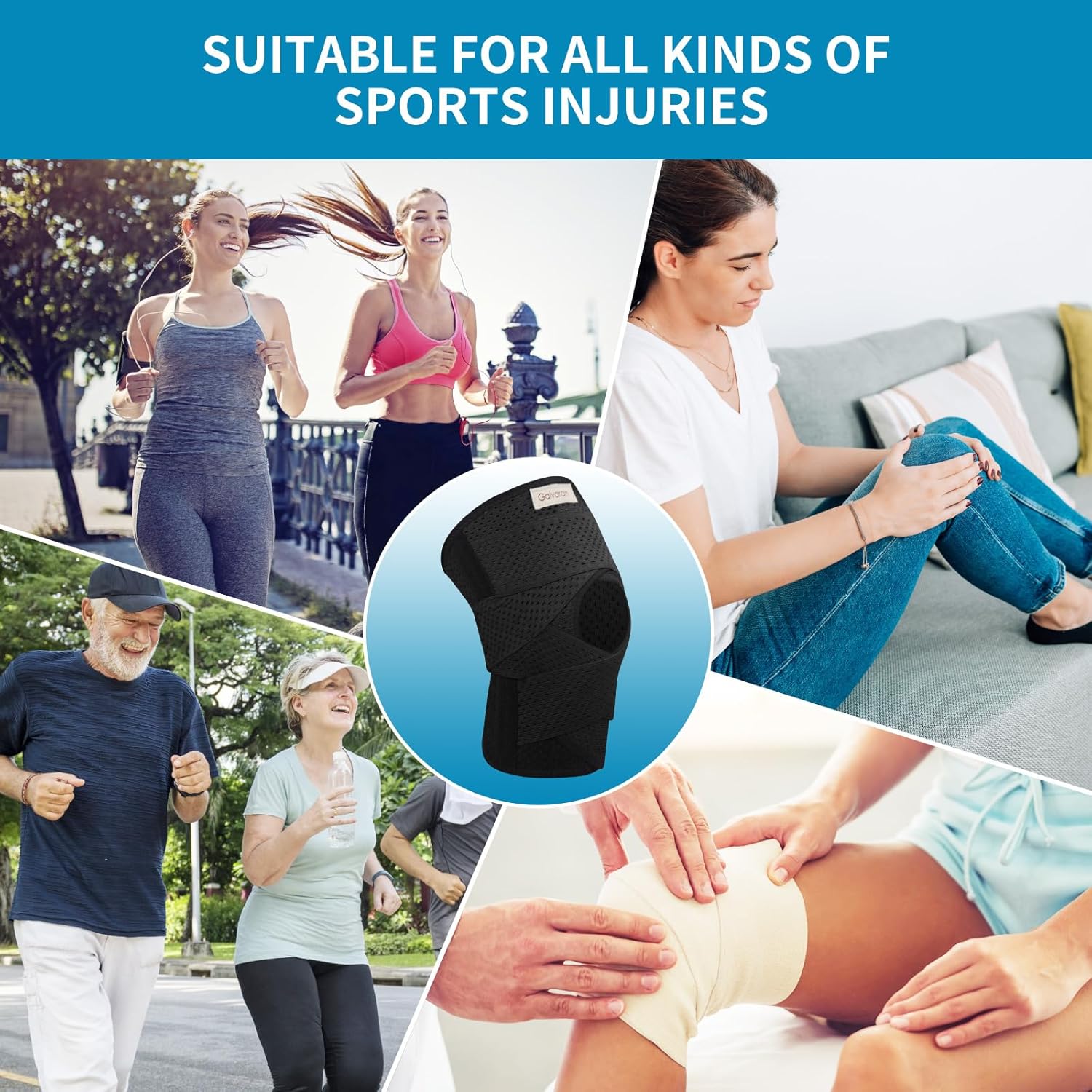 Knee Cap Support Belt Brace for Knee Pain Relief Open Patella Women and ...