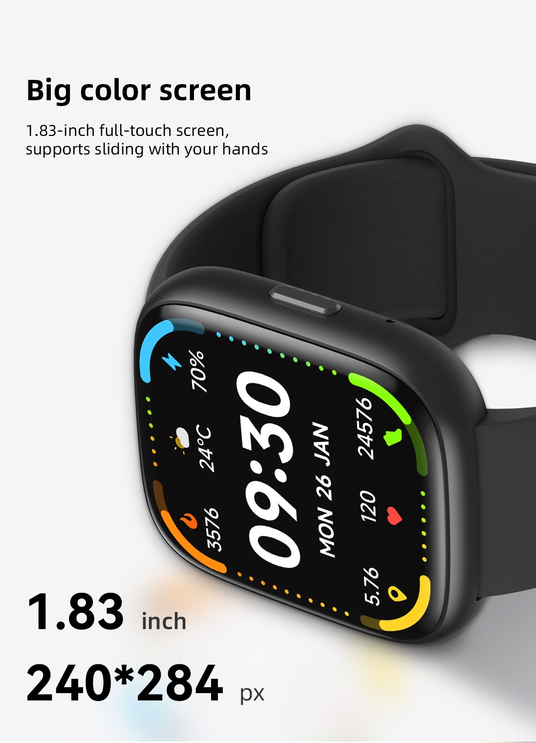ZZYSMART 1.83 Inch IDW26 Smart Watches For Men Women Bluetooth Call Smartwatch Build-in Alexa 5ATM IP68 Waterproof Heart Rate. 